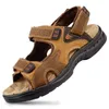 Sandalias Leather äkta sandaler Mocka Hombre Cowhide Manliga sommarskor tofflor Utomhus Casual Sandals Men 230518 991