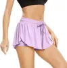 Moda para mulher Flowy Shorts atléticos Women Women Summer Gym Yoga Workout Running Biker Spandex Butterfly Saias de tênis