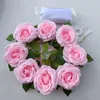 Dekorativa blommor Bröllopsdekoration Bil Head Flower Fleet Decor Artificial Silk Mirror Handle White Rose Corner Galand