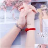 Charm Bracelets 2Pcs Couple Magnetic Attraction Ball Bracelet Friendship Red Black Rope Men And Women Jewelry Gift Drop Deliv Dhgarden Dhhjt