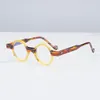 Sunglasses Frames Designer Brand Vintage Round Clear Yellow Glasses Frame For Men Patchwork Style High Density Acetate Mopyia Eyeglasses