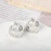 Orecchini a cerchio grosso per donna ragazza abbigliamento quotidiano zircone PVD acciaio inossidabile placcato oro impermeabile gioielli alla moda regalo all'ingrosso