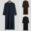 Ubranie etniczne muzułmańskie szaty dla mężczyzn Ubrania Arabska kaftan długie rękaw Lose sukienka Saudyjska Arabia Dubai Jubba Thobe Turcja Islamska