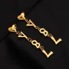Never Fade 18K Gold Plated Silver Plating Dangle Earrings Famous Womens Brand Designer Letter Earring Chandelier Fashion Accessories Lovers Wedding Party Jewelry