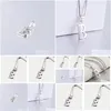 Collane con ciondolo Collana con iniziale E Argento sterling con zirconi cubici 26 lettere dell'alfabeto Gioielli per le donne Teen Girlpendant Drop D Dhewc