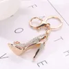 Ny Fashion High Heel Keychain Full Rhinestone Metal Key Chain för Women Girls Handbag Car Accessorie Trend smyckespresent