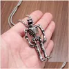 Pendant Necklaces Punk 316L Stainless Steel Sier Color Black Angry Skl Man Jewelry Of Skeleton Bones Giftpendant Drop Delivery Pendan Dhmfd