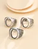 Klusterringar 13 17,5mm 925 Sterling Silver Semi Monta Bases Blanks Base Blank Pad Vintage Ring Set Set Smyckespresent DIY A5364