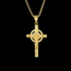 Pendant Necklaces Hip Hop Stainless Steel Inri Crucifix Jesus Cross Pendants Necklace For Men Rapper Jewelry Drop Delivery Dhc9K