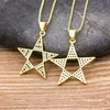 Sale Star Shape Pendant Necklace For Women Girls Luxury Crystal Statement Necklace Copper ZirconLucky Chokers Jewelry Gifts