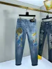 Designer jeans mens pants linen pants Hip Hop Men Jeans Distressed Ripped Biker Slim Fit Motorcycle Denim For Men M-3XL b6