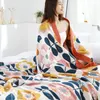 毛布日本の綿の毛布と投げガーゼの花ソファタオル夏のエアコンブランケットソフトレジャーベッド
