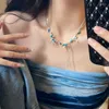 Zincirler kalça tatlı serin püskül inci kolye kadınlar için kız kız klavikula choker moda mücevher bebekler hediye partisi collier femme