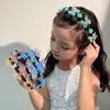 Hair Accessories Colorful Dreamy Crystal Butterfly Children Hoop Kids Fixed Anti-slip Braided Headband Cute Headdress