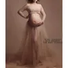 Maternity Dresses Set Long Sleeve Crop Top+Tulle Skirt Maternity Gowns Dresses for Photo Shoot Pregnancy Photography