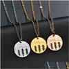 Pendant Necklaces Nextvance Travel Pine Tree Mountain Round Necklace Outdoor Adventure Nature Forest Chain Clavicle Charm Drop Deliv Dhecm