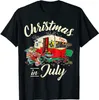 メンズTシャツは7月のクリスマスを楽しむヒッピーRVキャンプ愛好家Tシャツ