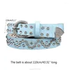 Belts Shinning For Rhinestone Women PU Straps Cowgirl Y2k Girls Fashion Belt Jeans S26 22 Dropship