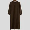 Ubranie etniczne muzułmańskie szaty dla mężczyzn Ubrania Arabska kaftan długie rękaw Lose sukienka Saudyjska Arabia Dubai Jubba Thobe Turcja Islamska