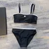 Small Letter Sign Swimwear Womens Bikini Classic Black White Split Swimsuit Summer New Ladies Bathing Suit