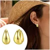 Orecchini a cerchio in oro massiccio per le donne Set di orecchini pendenti da donna con cerchi aperti cavi leggeri placcati