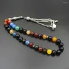 Strand Islâmico Tasbih Rosário Muçulmano Riário 33 Oração por homens Acessório de pulseira Natural Stone Agates