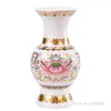 Vaser 1pc keramiska Buddha dyrkan lotus vattenrening flaska med ordlös design blomma arrangemang buddhistredskap bordsvas