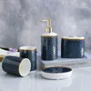Ensemble d'accessoires de bain Ensembles d'accessoires de salle de bain en porcelaine Distributeur de dentifrice WC Porte-brosse à dents Porte-savon Cadeaux de mariage Arrivée
