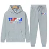 Mens T shirts TRAPSTAR Tracksuits letter Printed Hoodies Sportswear Men winter clothing Warm Two Pieces Set Loose Sweatshirt Jogging Pants New high end 63ess