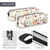 Mushroom Design Square Pencil Case Aesthetic Forest Print School Boy Girl Leather Box Kawaii Zipper Pen Pouch