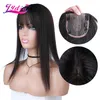Bangs Lydia For Women Straight Synthetic Mixed Hair Toppers With Bangs Clips In Hairpiece Natural Black Hairline 16Inch 230518