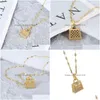 Pendentif Colliers Mode Coréenne Collier Luxueux Pour Les Femmes Cuivre Micro Incrustation Maçonnerie Fl Drill Portefeuille Sac À Dos Titane Acier Dro Dhbmq