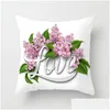 Pillow Case Happy Valentines Day Pillowcase Love Make Up Letter Print Er Couple Home Sofa Throw 45X45Cm Drop Delivery Garden Textile Dh4Mh