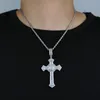 Iced Out New Cross Pendant for Men Women Punk Styles Pavé Cubic Zircon Hip Hop Collana Fashion Rock Jewelry