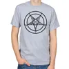 Camisetas masculinas Pentagrama oculto gótico Satan 666 Devil adoro o gótico emo metal mens de camiseta