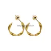 Boucles d'oreilles Stud Wave 2021 925 Sier galvanoplastie K or élégant rétro artisanat mode tendance livraison directe bijoux Dhb8Y