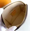 Herrkvinnor Brown Letter Plaid White Wash Bag Lady's Zipper Coin Pocket Cosmetic Bag Classic Shellfish Handväska Toalettet Kosmetisk påse