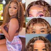 Wigs Brazilian13x4 Honey Blonde Deep Wave Frontal Wig Hd Lace Front Simulation Human Hair Wigs 40Inch Highlight Ombre Curly Wig For Bla