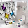 Douchegordijnen 3D -print bloemen badgordijn vlinder badkamer gordijnen polyester stof bloemen douchegordijnen waterdicht scherm met haken 230518