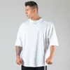 Homens camisetas verão algodão manga curta correndo camisas treino treinamento de fitness solto plus size casual moda topos 230519