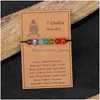 Pulseras con dijes Hecho a mano 7 Chakra Pulsera con cuentas Amatista Ágata Cuenta de piedra Trenza Joyería Para Mujeres Hombres Entrega de la gota Dhgarden Dhjct