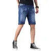 Mens Jeans stor storlek Mens denimshorts överdimensionerade elastiska midja knälängd sommar lösa män plus xl 9xl 8xl 7xl 6xl 230519