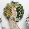 Decoratieve bloemen Kerstmis Nativity Holy Family Wrans met kunstmatige bessen Greenery Bow Jesus Christus Hanging Garland Xmas Festival