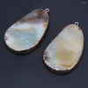 Pendant Necklaces Natural Stone Gem Blue Amazonite Drop Crafts For Jewelry Making DIY Necklace Earring Accessories Gift Party Decor35x55mm