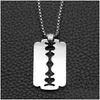 Pendentif Colliers Rasoir Lame Collier En Acier Inoxydable Coeur Battement De Coeur Bijoux Hommes Femmes Hip Hop Judas Priest Amant Cadeau Polishedpen Dhqyc