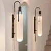 Lampy ścienne Nowoczesne światło do salonu bar restauracja sypialnia kuchenna bok lampa szklana LED Black Nordic Gold
