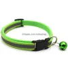 Dog Collars Leashes Reflective With Safety Locking Buckle 12 Colors Adjustable Puppy Kitten Collar Drop Delivery Home Garden Pet Su Dhxpg