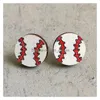 Stud Sport Baseball Boucles D'oreilles Pour Les Femmes Football Volleyball En Bois Boucle D'oreille Partie De Mode Bijoux Cadeaux Drop Delivery Dhgarden Dhjlr