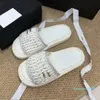 2023 Designer Sandale Plattform Stroh Schuhe Frauen Sandalen dicken Boden Sommer flache Ferse Schuhe Casual Slipper Leder Mode