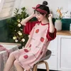 Vêtements de nuit pour femmes mignon dessin animé pour femmes chemises de nuit robe de chambre été chemise de nuit coton chemise de nuit 3XL taille Pijamas Pyjama